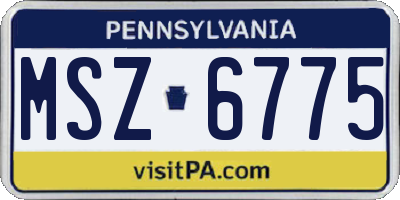 PA license plate MSZ6775