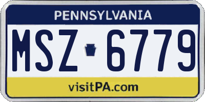 PA license plate MSZ6779