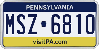 PA license plate MSZ6810