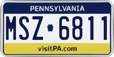 PA license plate MSZ6811