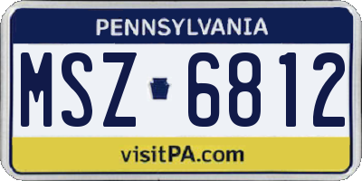PA license plate MSZ6812