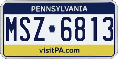 PA license plate MSZ6813