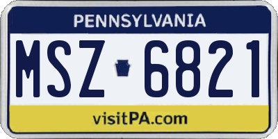 PA license plate MSZ6821