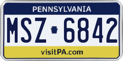 PA license plate MSZ6842