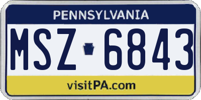 PA license plate MSZ6843