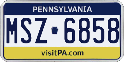 PA license plate MSZ6858