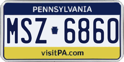 PA license plate MSZ6860