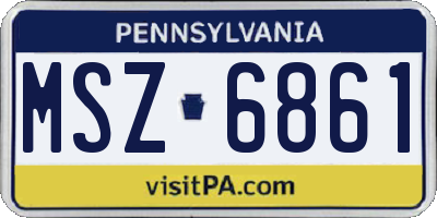 PA license plate MSZ6861