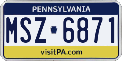 PA license plate MSZ6871