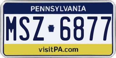 PA license plate MSZ6877