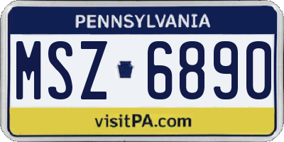 PA license plate MSZ6890