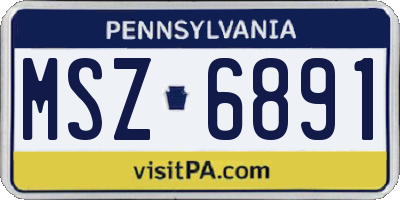 PA license plate MSZ6891