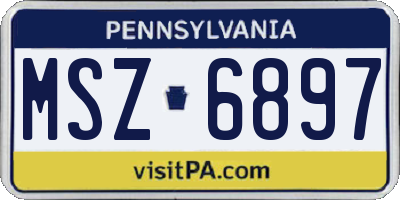 PA license plate MSZ6897
