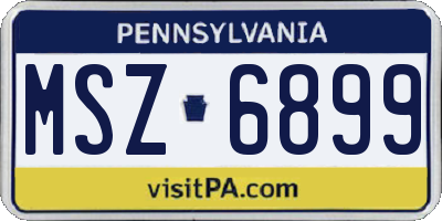 PA license plate MSZ6899