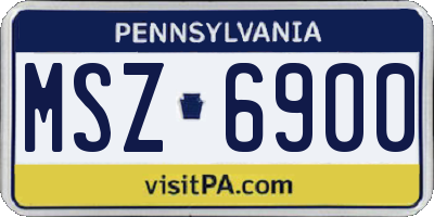 PA license plate MSZ6900