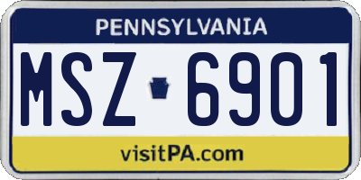 PA license plate MSZ6901