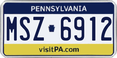 PA license plate MSZ6912