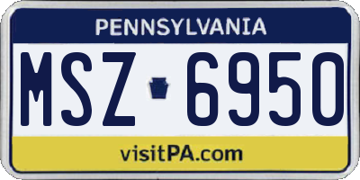 PA license plate MSZ6950