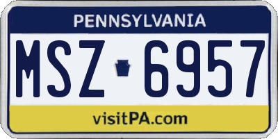 PA license plate MSZ6957