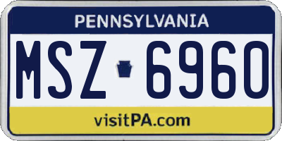 PA license plate MSZ6960