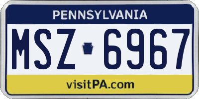 PA license plate MSZ6967