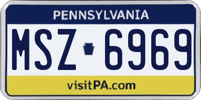 PA license plate MSZ6969