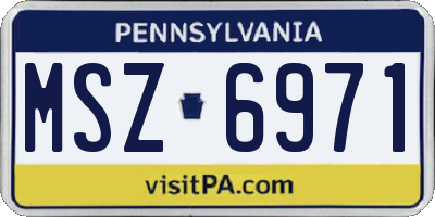 PA license plate MSZ6971