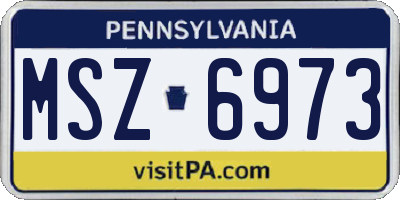 PA license plate MSZ6973