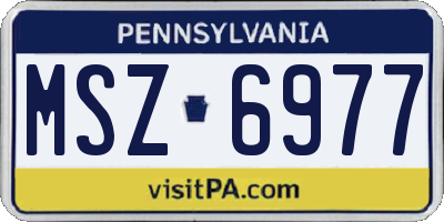 PA license plate MSZ6977