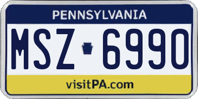 PA license plate MSZ6990