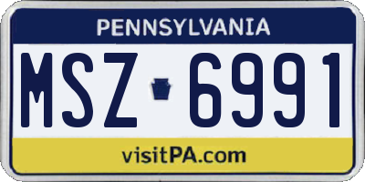 PA license plate MSZ6991