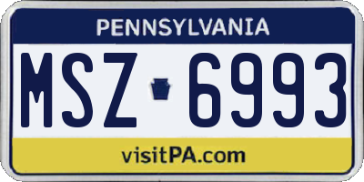 PA license plate MSZ6993