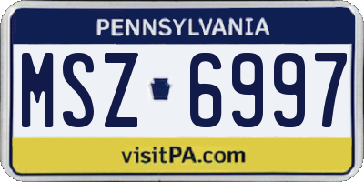 PA license plate MSZ6997