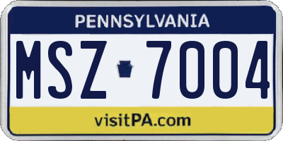 PA license plate MSZ7004