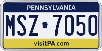 PA license plate MSZ7050
