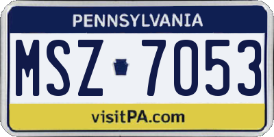 PA license plate MSZ7053