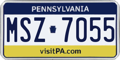 PA license plate MSZ7055