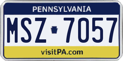 PA license plate MSZ7057