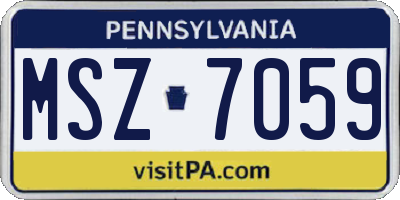 PA license plate MSZ7059