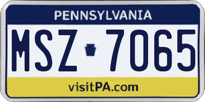 PA license plate MSZ7065