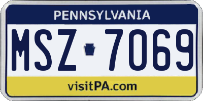 PA license plate MSZ7069