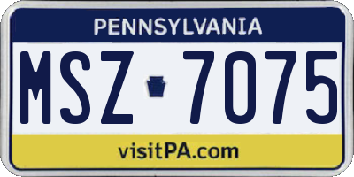 PA license plate MSZ7075