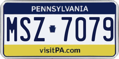 PA license plate MSZ7079