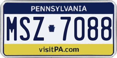 PA license plate MSZ7088