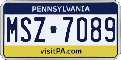 PA license plate MSZ7089