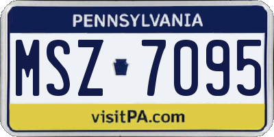 PA license plate MSZ7095