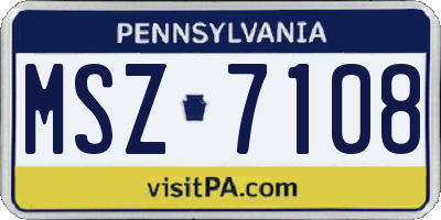 PA license plate MSZ7108