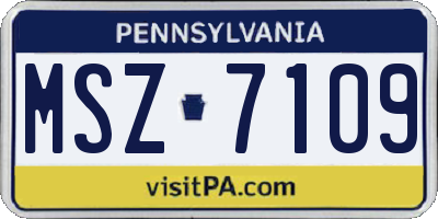 PA license plate MSZ7109