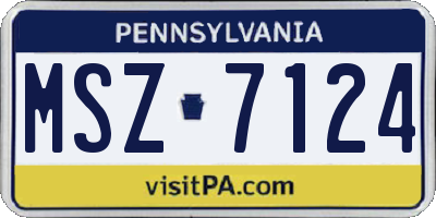 PA license plate MSZ7124