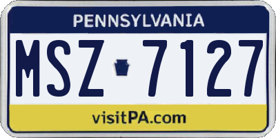 PA license plate MSZ7127